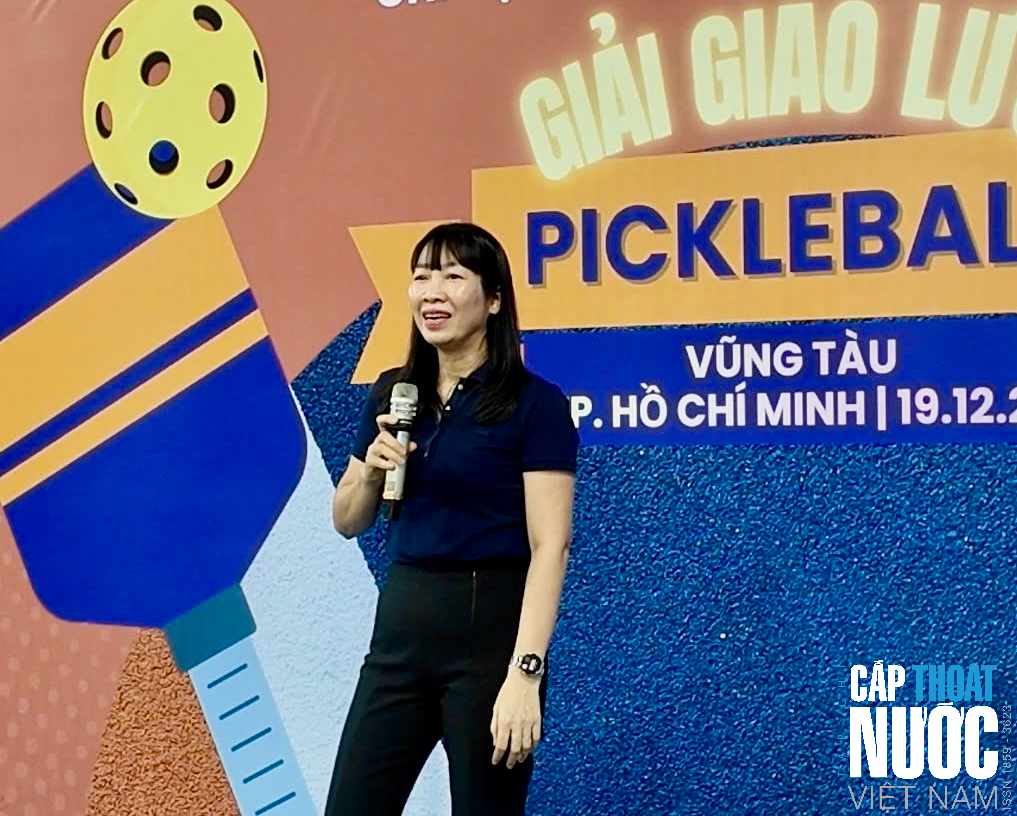 Sôi nổi giao lưu Pickleball tại Hội nghị thường niên Chi hội Cấp Thoát nước miền Nam - Ảnh 1.