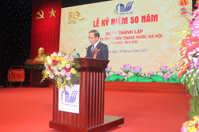 Công ty TNHH Thoát nước Hà Nội tổ chức lễ kỷ niệm 50 năm ngày thành lập - Ảnh 1.