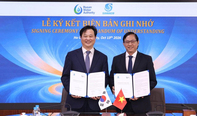 SAWACO và Cục Cấp nước Busan ký kết biên bản ghi nhớ - Ảnh 1.