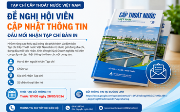 Thông báo: Cập nhật thông tin hội viên phục vụ công tác phát hành Tạp chí Cấp Thoát nước Việt Nam (bản in)