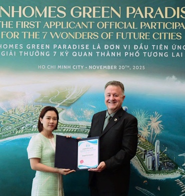 Vinhomes Green Paradise được công nhận là ứng viên đầu tiên của "7 kỳ quan đô thị tương lai" thế giới
