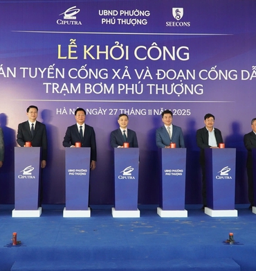 Khởi công dự án tiêu thoát nước tại phường Phú Thượng