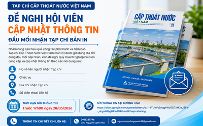 Thông báo: Cập nhật thông tin hội viên phục vụ công tác phát hành Tạp chí Cấp Thoát nước Việt Nam (bản in)