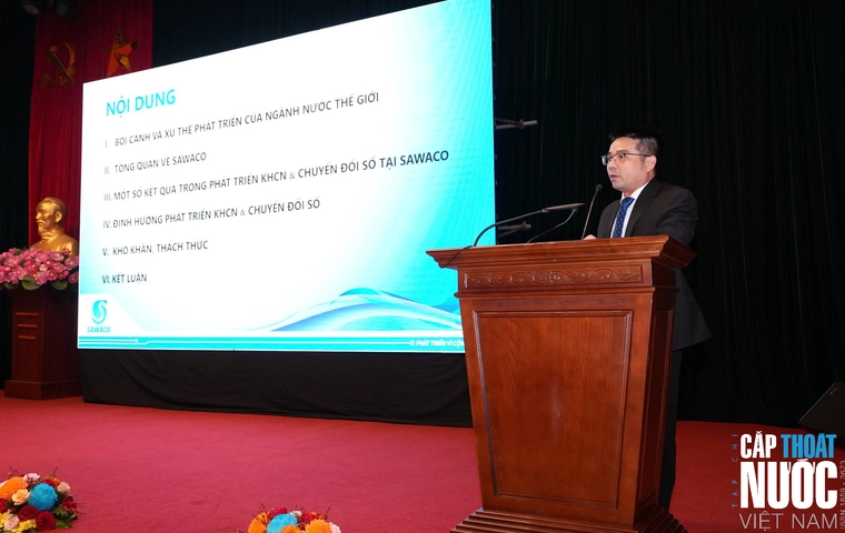 Ông Trần Cường, Giám đốc Kỹ thuật Công nghệ của SAWACO chia sẻ về định hướng phát triển khoa học công nghệ và chuyển đổi số của SAWACO.