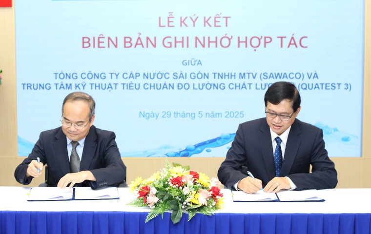 Tổng Công ty Cấp nước Sài Gòn (SAWACO) ký kết hợp tác Trung tâm Kỹ thuật Tiêu chuẩn Đo lường Chất lượng 3 (QUATEST 3).