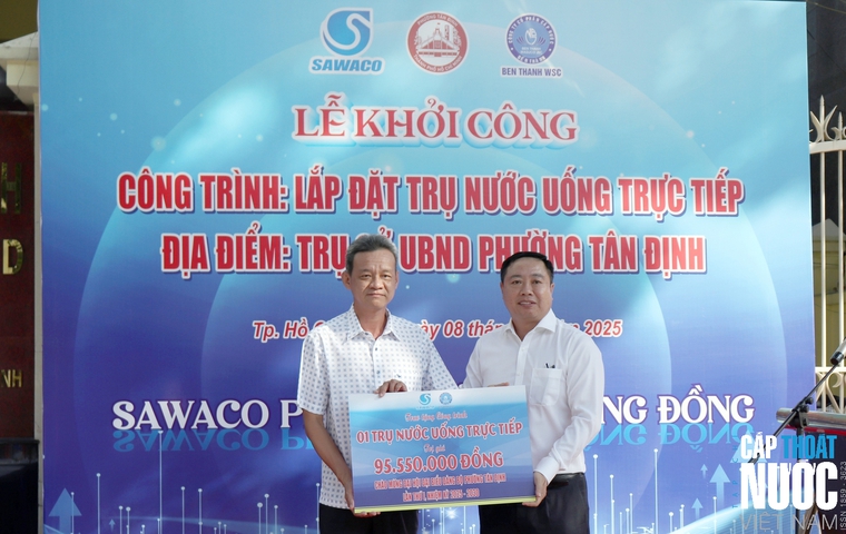 Lễ khởi công Công trình lắp đặt trụ uống nước trực tiếp tại tại trụ sở UBND Phường Tân Định