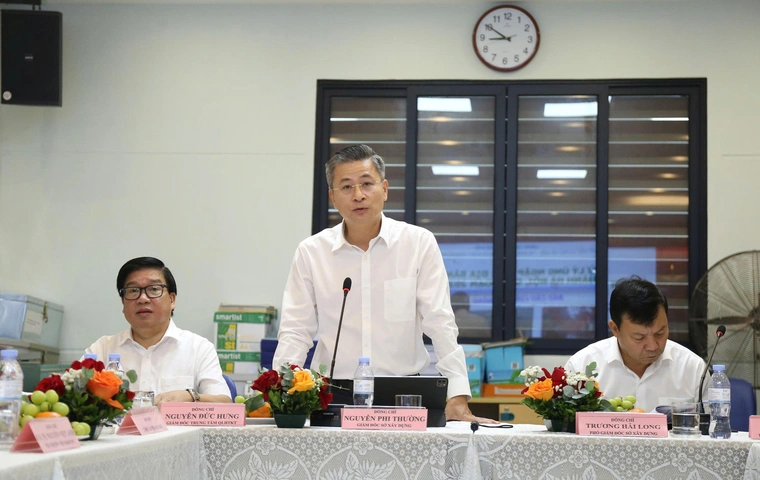 Giám đốc Sở Xây dựng Hà Nội Nguyễn Phi Thường phát biểu tại  hội thảo lấy ý kiến hoàn thiện “Đề án xử lý úng ngập khu vực nội thành Hà Nội giai đoạn 2026–2030”.